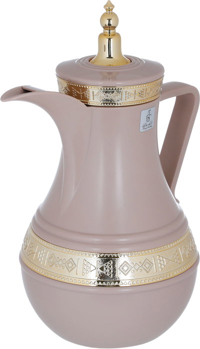 Al Saif Gallery Amal thermos set, 1/1 liter, 2 pieces, thermal glass inner shell, plastic outer shell - cashmere product image 4