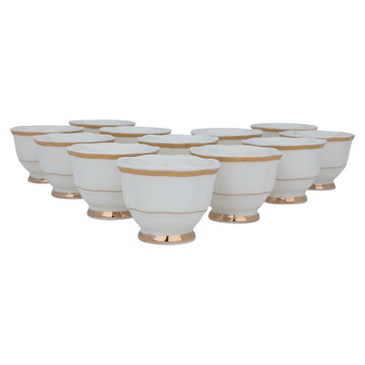 Al Saif Gallery ceramic cups set, 12 pieces - white product image 3