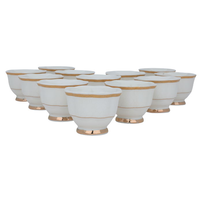 Al Saif Gallery ceramic cups set, 12 pieces - white product image 3