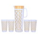 Geek withAl Saif Gallery acrylic cups, 1.5 liters / 400 ml, gold embossed, 5 pieces - clear product image 1