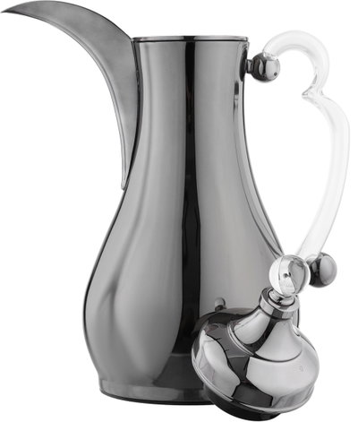 Al Saif Gallery Asalah Thermos Set, 2 pieces, 1/1 liter, glass interior, transparent handle, push-button - Black product image 10