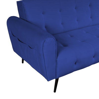 كنبة سرير مونتيلا خشب سويدي باك كومفورت، 190x70x90 سم، قماش مخمل - أزرق داكن product image 4