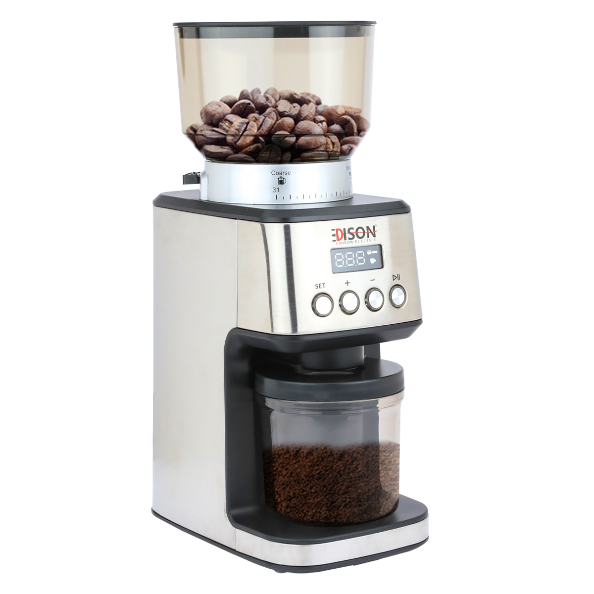 مطحنة قهوة ديجتال إديسون، 180 واط، 320 جرام - فضي product image 1