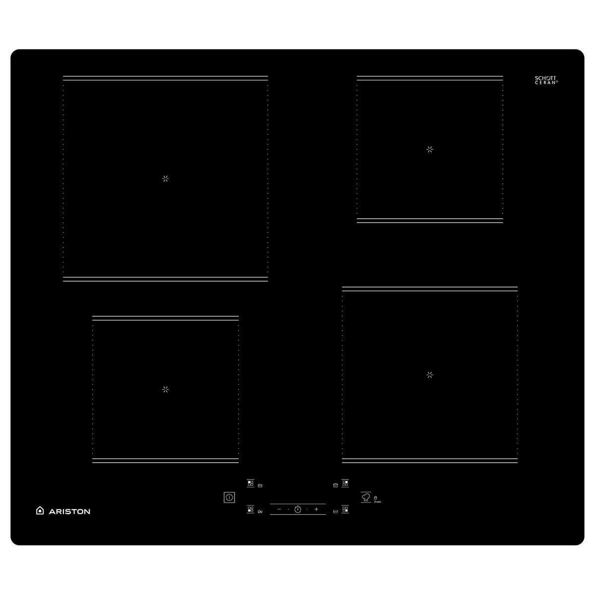 Ariston Aq0160Sne Ceramic Hob, 60 Cm, 7200 Watt - Black product image 1