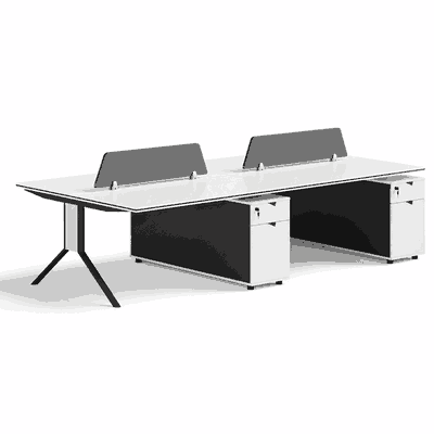 مكتب مزدوج خشب MDF، 75×240×120 سم - ابيض product image 3