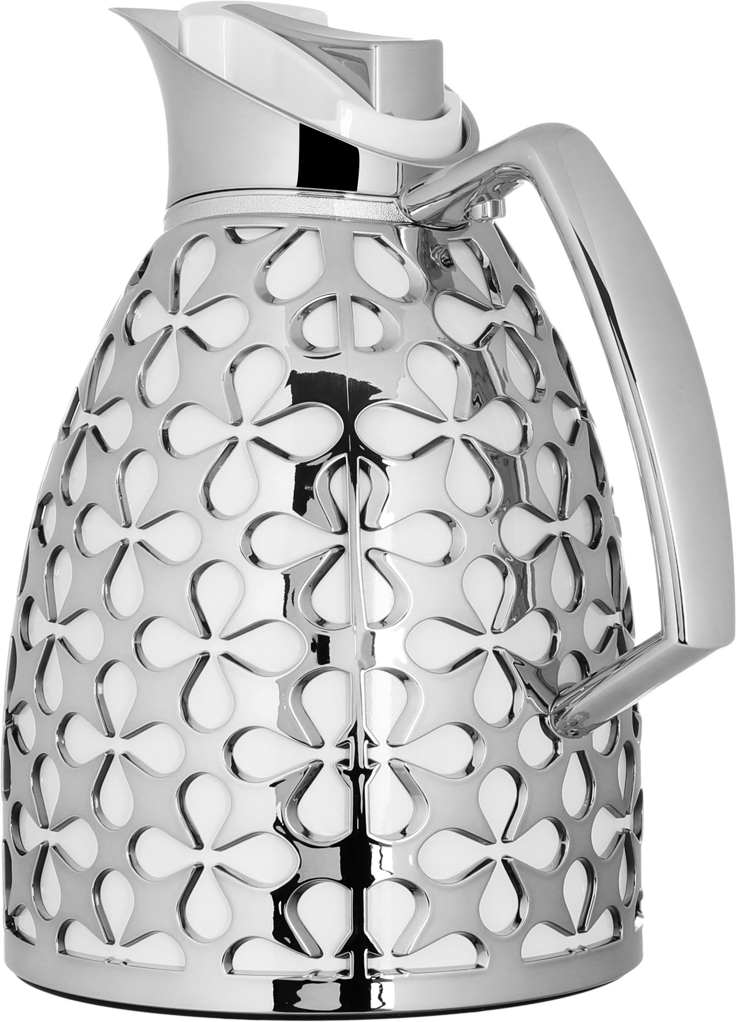 Al Saif Gallery Andalusia thermos set, 0.75/1 liter, glass inner shell, plastic outer shell - white and silver product image 2