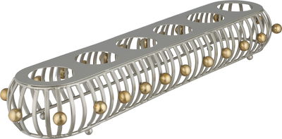 ستاند فناجين قهوة ستانلس ستيل السيف غاليري، 6 خانات، مستطيل، قاعدة ذهبي، 49x8x7 سم - فضي product image 2