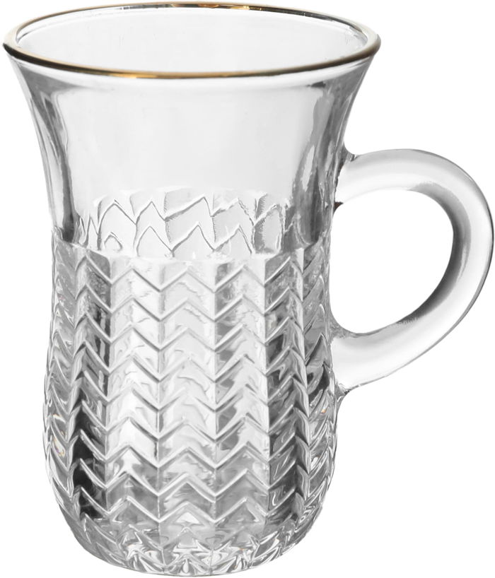Max Glass Tea Cup Set, 88 ml, 6 Cups - Clear product image 2