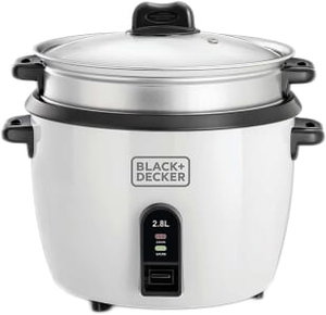 جهاز طهي الارز بلاك اند ديكر، 1100 واط، 2.8 لتر، RC2850-B5 - ابيض product image