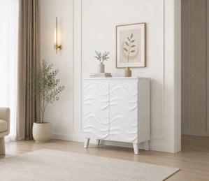 Modern MDF wooden buffet, 95×76×34 cm - White product image
