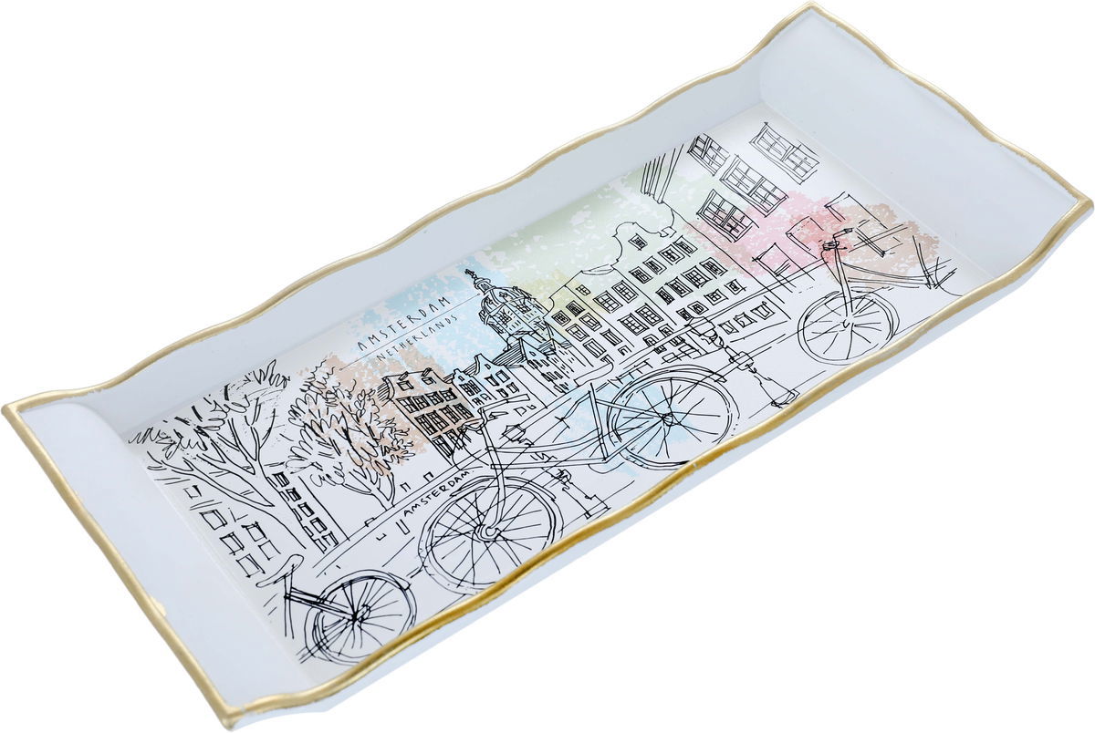 Al Saif Gallery plastic serving tray, 29 cm, rectangle - white product image 4