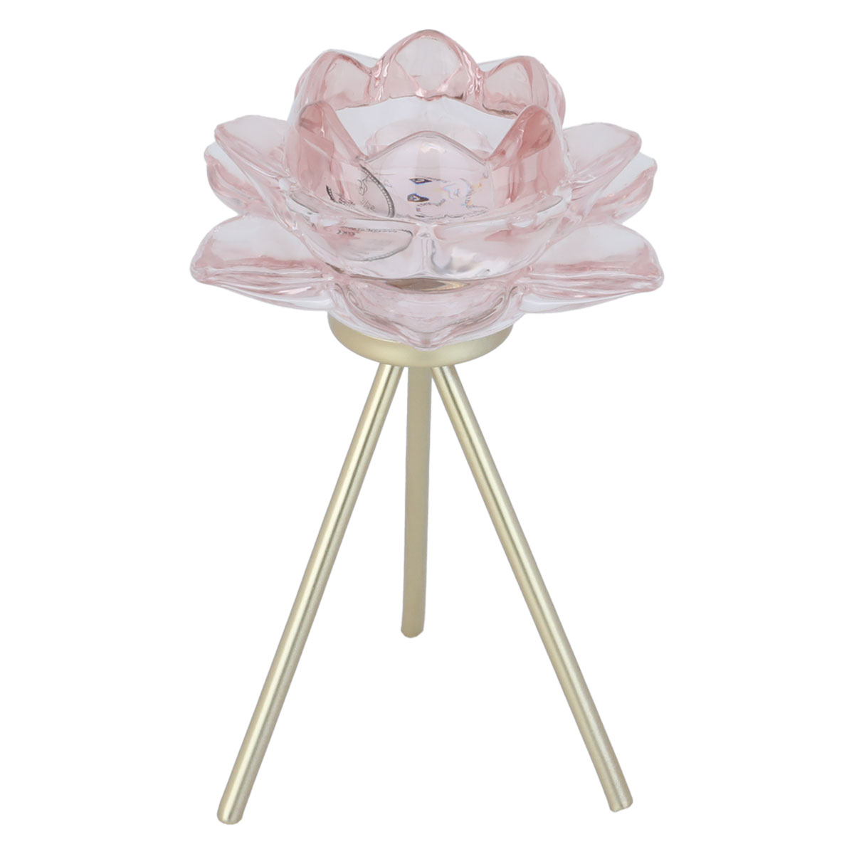 Al Saif Gallery Glass Candle Holder, 12x12x18 cm - Rose Gold product image 2