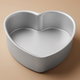Bake Chef Aluminum Cake Mold, Heart Shape, Removable Base, 14x2 inch - Silver product image 1
