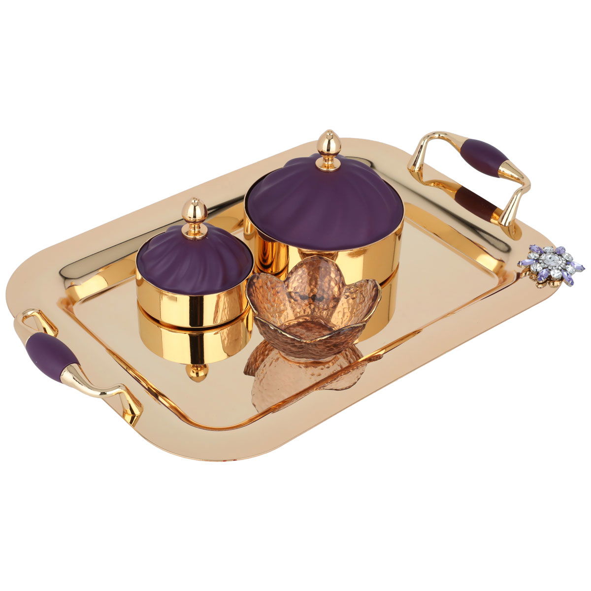 طقم طوفرية مع تمرية استيل السيف غاليري، 5 قطع، مستطيل - ذهبي product image