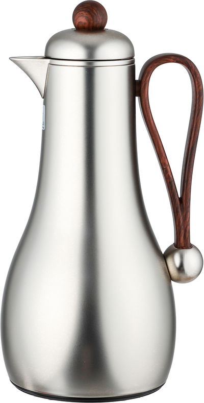 طقم ترامس غيم السيف غاليري، قطعتين، 1/1 لتر، حافظة داخلية زجاج، يد خشبي - فضي product image 6