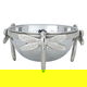 Al Saif Gallery Porcelain Bowl, 18.5 x 18.5 x 9 cm, deep round, butterfly legs - silver product image 1