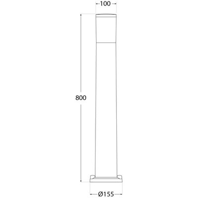 Outdoor lighting pole made of durable resin plastic, E27 bulb base, 80 x 15.5 cm - Black product image 4