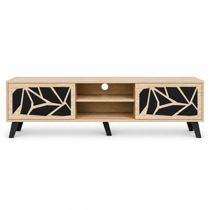 طاولة تلفزيون أركان، 40×160×45 سم، خشب MDF، أدراج - بيج أسود product image 2