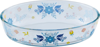 صينية فرن زجاج السيف غاليري، 2.4 لتر، نقش زهور، 30x21x6 سم - شفاف product image 2