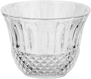 Glass cup and saucer serving set, 36 pieces, stainless steel saucers, 12 cm - clear silver product image 2