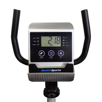 دراجة تمارين هيلثي كير، وزن حتي 100 كجم، 6 برامج، شاشة 3 بوصة، LCD، 8 مستويات - رمادي اسود product image 7