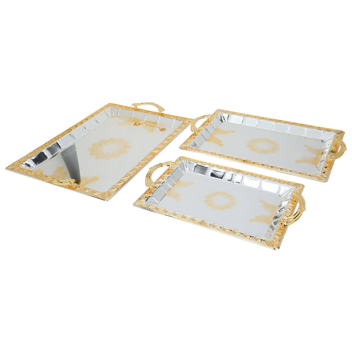 Al Saif Gallery steel topper, 3 pieces, rectangular - white product image 2