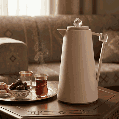 Everest Diamond Thermos, Plastic , 1 Liter, Glass Inner Container, Push Button - Transparent Pink product image 2