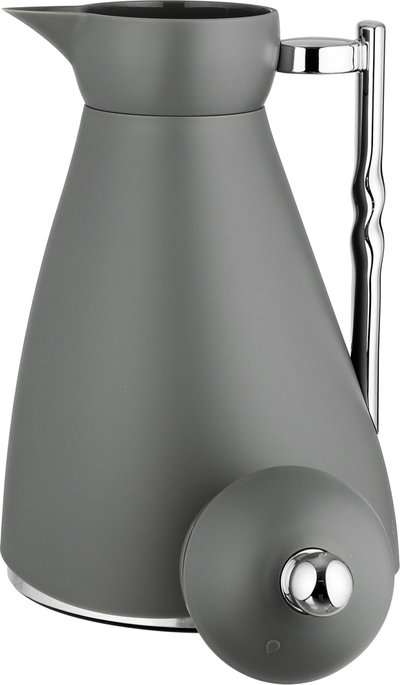 Noor Plastic Glory Thermos, 1 Liter, Glass Inner Container, Push Button, Silver Handle - Dark Gray product image 5