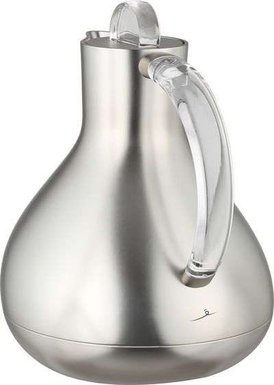 Al Saif Gallery Layal Thermos Set, 0.6/0.9 Liter, 2 Pieces, Glass Interior, Plastic Exterior, Transparent Handle, Push Button - Transparent Silver product image 7