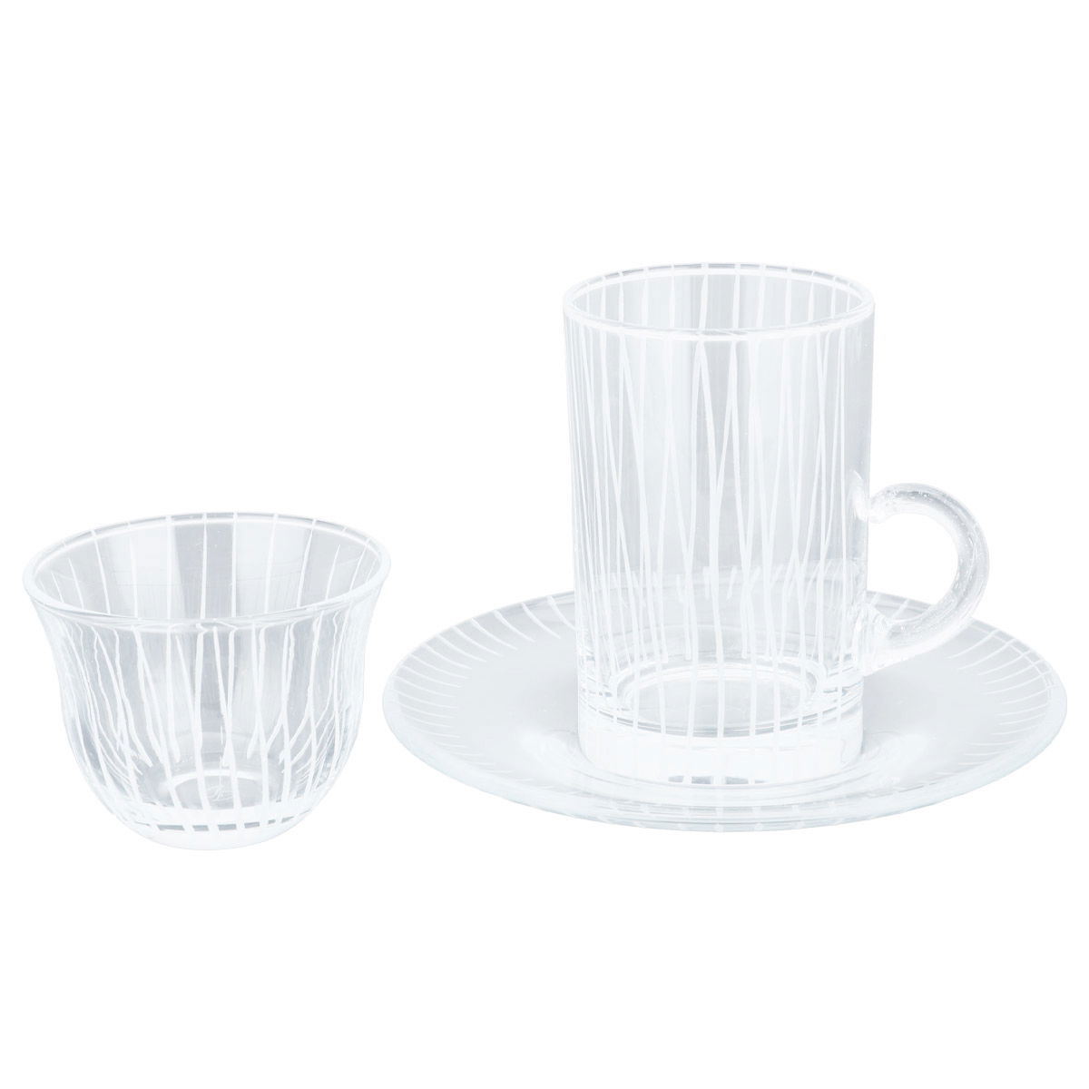 Al Saif Gallery Glass Tea Coffee Bialat Set, 18 Pieces - Clear product image