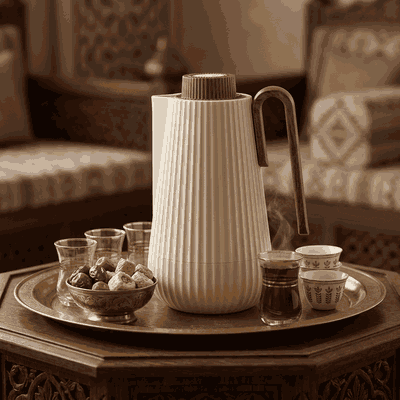 Glory Sumo Thermos, 0.7 Liter, Wooden Handle, Glass Interior, Push Button - Wooden Beige product image 2