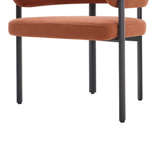 كرسي مودرن حديد ضد الصداء، 75×56×58 سم، قماش شانيل - برتقالي product image 2