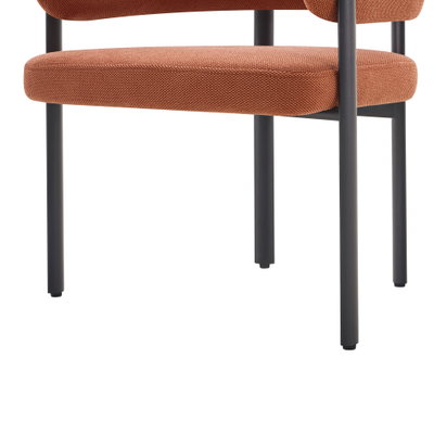 كرسي مودرن حديد ضد الصداء، 75×56×58 سم، قماش شانيل - برتقالي product image 2