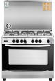 Edison Steel Freestanding Gas Oven, 90 X 60 Cm, 5 Burners, Self-Ignition, Full Safety - Silver Black product image 1