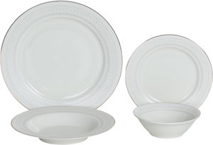 طقم سفرة بورسلان السيف غاليري، 24 قطعة - ابيض product image