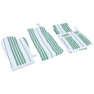 طقم (منشفة + مريله + قفاز+ حامل وعاء) قماش السيف غاليري، 4 قطع - أخضر product image 2