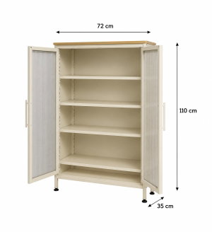 Modern buffet made of MDF wood and metal, 110×72×35 cm - White product image 2
