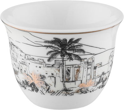 طقم فناجين قهوة بورسلان السيف غاليري، 12 قطعة - ابيض ذهبي product image 2