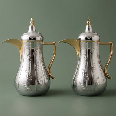 طقم ترامس سلمى السيف غاليري، 1/1 لتر ، قطعتين، حافظة داخلية زجاج حراري - فضي product image 1