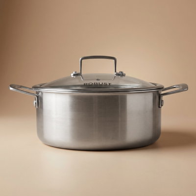 قدر استيل بغطاء زجاج روبوست، 28 سم، 2.5 لتر - فضي product image 1