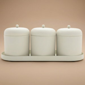 Al Saif Gallery steel box set, 34 x 17 x 15 cm, with topper, 4 pieces - beige product image
