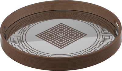 Al Saif Gallery Wooden Tray Set, Round, 2 Pieces - Brown product image 2