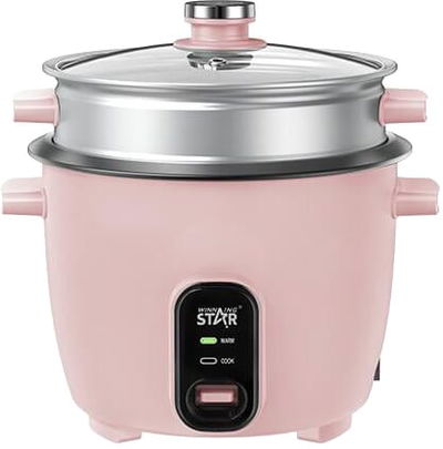 قدر ارز كهربائي ويننج ستار، 4 لتر، 700 واط، غطاء زجاجي، ST-9310 - بينك product image 3