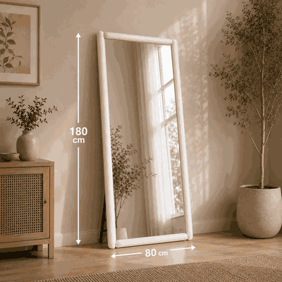 مراية ستاند زجاج، 180×80 سم، ستاند معدن - اوف وايت product image 3