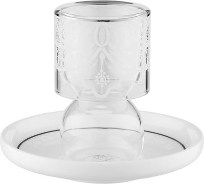 طقم بيالات زجاج و فناجين قهوة بورسلان السيف غاليري، 18 قطعة - شفاف ابيض product image 2