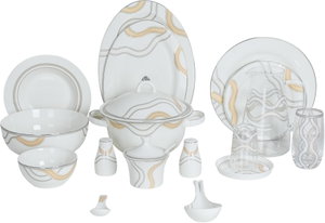 Al Saif Gallery Porcelain Dinnerware Set, 61 Pieces, Artistic Decorations - Multicolor product image