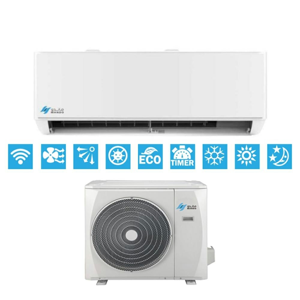 مكيف سبليت ماندو ، 12300 وحدة تبريد، بارد/حار، يدعم الواي فاي، F24TP-12HT - ابيض product image 4