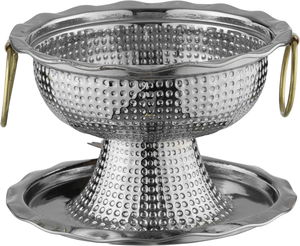 Al Saif Gallery Steel date tray, 14x14x18 cm, gold lid-silver gold product image 2