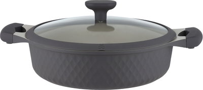 طقم قدور داي كاست الومنيوم روبوست، 9 قطع، غطاء زجاج، يد سيليكون - رمادي غامق product image 4