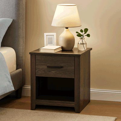 كومدينه خشب ام دي اف، 60×40×40 سم، 1 درج و رف - بني product image 1